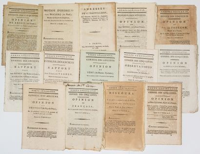 null DIRECTOIRE & CONSULAT : 14 Imprimés in-8° du Corps Législatif  (1797- 1802):...