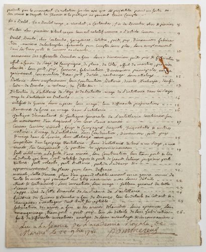 null ROYAL ACADEMY OF THE MARINE, November 22, 1781. Handwritten speech of 4 pages...