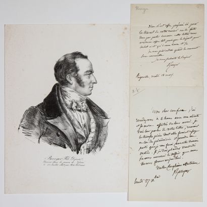 null BERRYER Fils. 1 Engraving and 2 Autograph letters signed : BERRYER Fils. (Pierre...