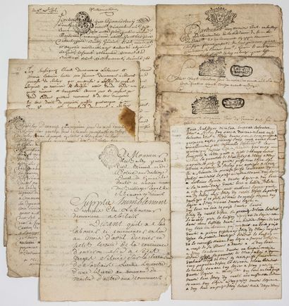 null AISNE. SORBAY (02) au Bailliage de Vermandois. 9 Documents notariés de 1693...