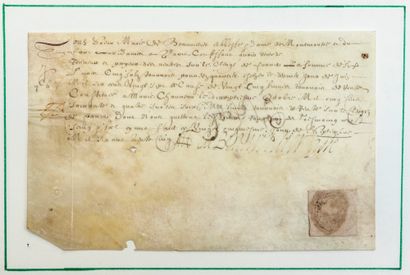 null PARIS 1635. ABBEY OF MONTMARTRE. Piece signed "Sister Marie de BEAUVILLIERS,...