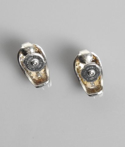 null Earrings in white gold, covered with baguette and brilliant-cut diamonds, Alpa...