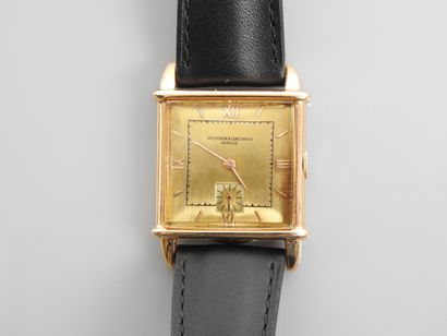 null VACHERON CONSTANTIN, Pink gold watchband, 750 MM, square bezel, gold back, Roman...