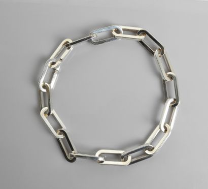 null DINH VAN, Necklace " maillon XL " in silver 925 MM, mesh 32 mm, clasp ' Menotte...