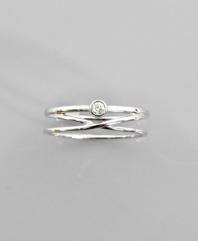 Ring made of links in white gold, 750 MM,...