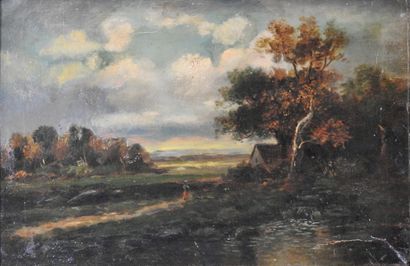 null School of Barbizon

Animated landscape

Oil on canvas, signed Diaz lower right

Old...