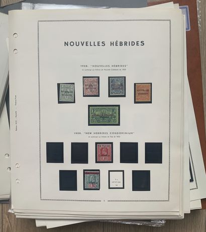 null 9 Albums Colonies Françaises dont Cameroun dont bloc de 4, Monaco, Congo, Nouvelles-Hébrides,...