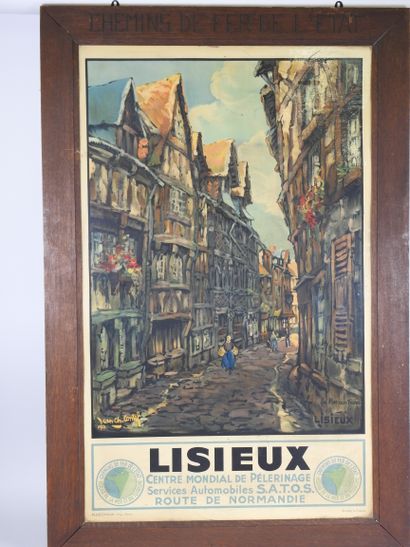 null 
Lisieux poster with original frame marked Chemin de fer de l'état (1913)




By...
