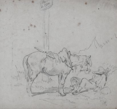 null Eugène Le Poittevin (1806-1870)

The Siesta

Charcoal on paper, monogrammed...