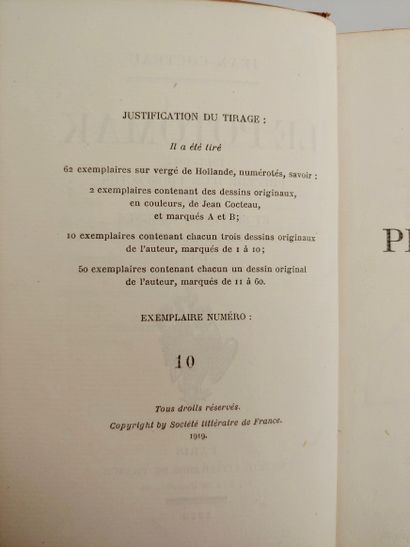 null Jean Cocteau : Le Potomak. Société littéraire de France, 1919. In-12 cartonnage...