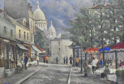 null Julien Brosius (1917-2004)

Scène de rue à Montmartre

Huile sur toile 

Signée...