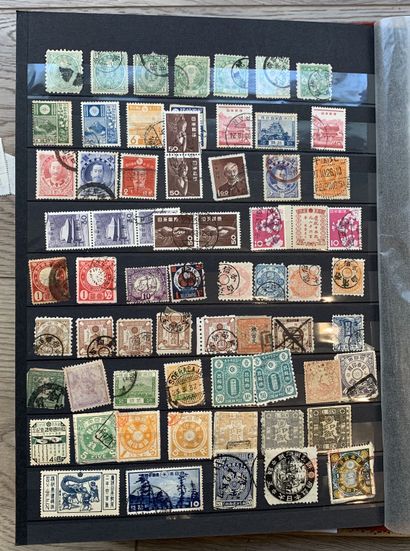 null 1 Carton Timbres du Monde Entier dont Suisse (Certains facs-similés), USA timbres...