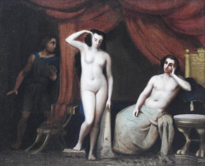 null French school of the 19th century

Young undressed woman 

Oil on canvas

37...