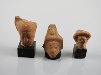 null Heads of Harpocrates Serapis, terracotta, Greco-Roman period, and various.

H...