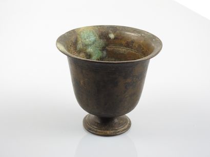 null Goblet with pedestal.

Bronze, late Roman period or later, height 8.5 cm.