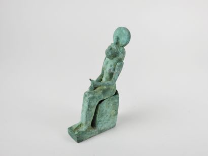 null Seated goddess Sekhmet.

H :17cm.late period style.