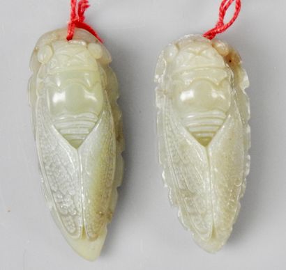 null Two cicadas amulets.

Rare pair, often separated.

Nephrite jade, symbol of...