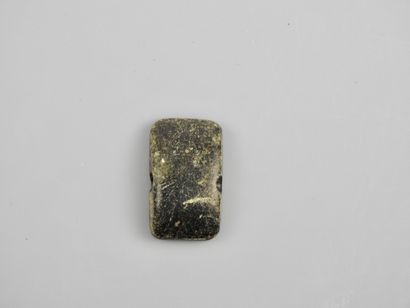 null Rectangular seal engraved with a stylized ungulate.

Chlorite.first millennium...