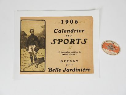 null Rugby. Belle Jardinière. LE footballeur. Coupe-file. 1906. Deux pièces autour...