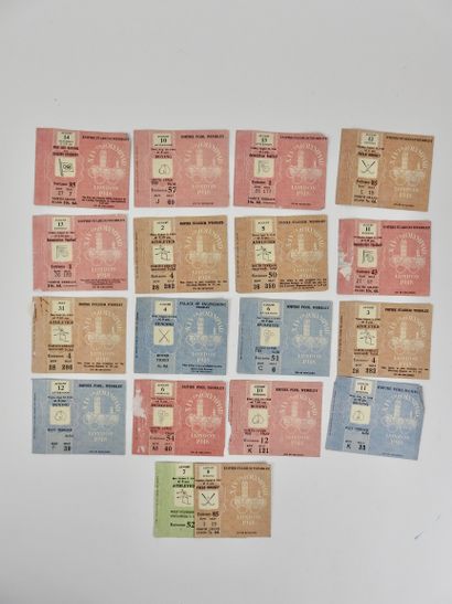 null OLYMPIC GAMES. London 1948. Exceptional set of 18 used official tickets. Two...