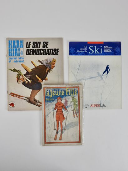 null Ski. féminin. Trois revues ou catalogue avec Ski à la UNE : a) "La jeune fille...
