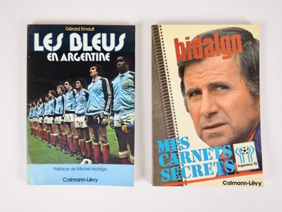 null Football. World Cup 1978. Two new books with dedication: a) Les Bleus en Argentine,...