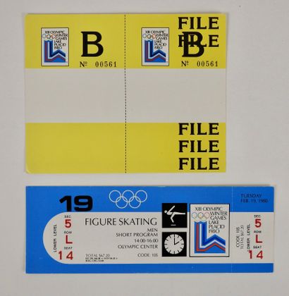 null OJ. Winter. Lake Placid 1980. One new ticket (figure skating) (6.7x19) and one...