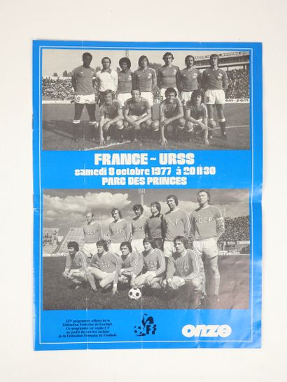null Football. France. URSS. 1977. Match international. Programme (28,5x21)du match...