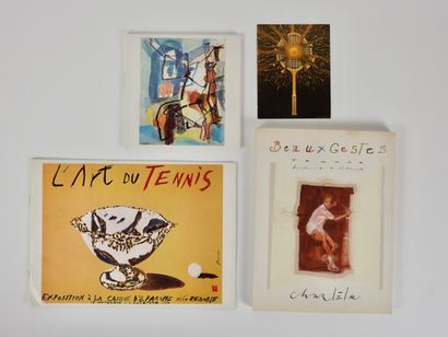 null Tennis. Art. Catalogues. Livres. Trois pièces :a) Rare catalogue de l'exposition...