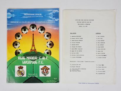 null Football. Real. Liverpool. Finale de Coupe d'Europe 1981. Programme officiel...