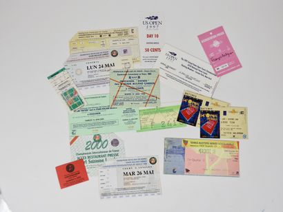 null Tennis. Roland. US Open. Tickets. Set of 15 tickets, invitations, accreditations:...
