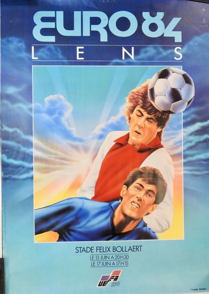 Football. Euro 1984. Sept affiches officielles:...