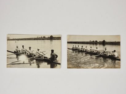 null Olympic Games. Paris 1924. Rowing. Two cards of the AN series, number 445 and...