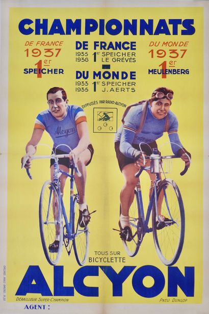 null Cyclisme. Alcyon. Speicher. Meulenberg. Champts monde et France. Superbe affiche...