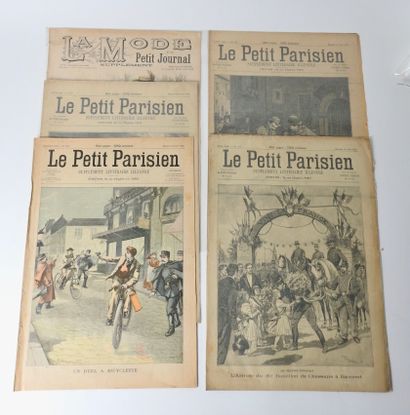 null Cycling . Cycling and competitions. Five magazines from the Belle Epoque: a)...