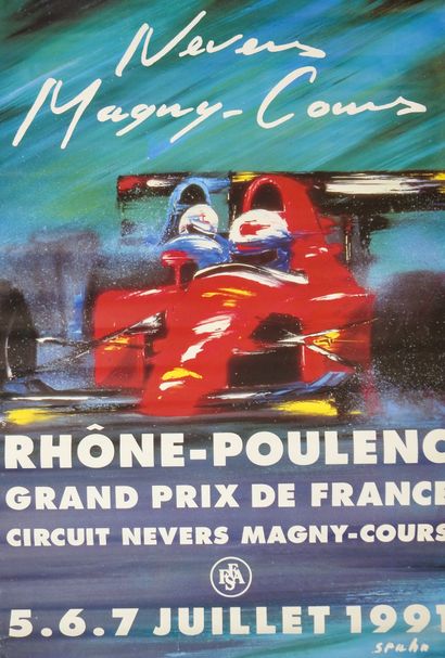 null Auto. Magny-Cours. Formula 1. Color poster. French Grand Prix 1991, Magny-Cours,...