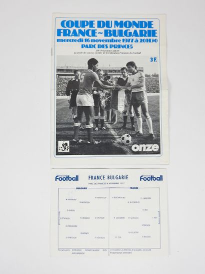 null Football. France. USSR. 1977. International match. Programme (28.5x21) of the...