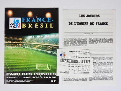 null Football. France. Brésil. Match international. 1978. Programme officiel (29,5x21)....