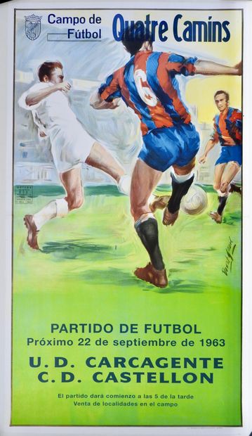 Football. Spanish. Original canvas poster...