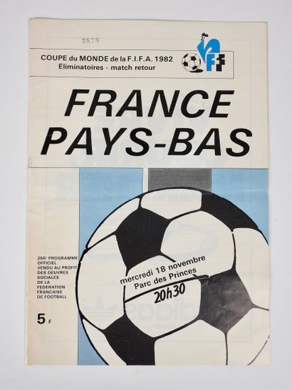 null Football. France. Pays-Bas. Match international. Coupe du Monde, elim FIFA 1982....