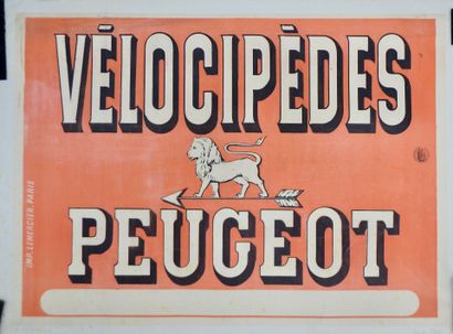 null Cycling. Poster. Peugeot. Prehistory. Superb original canvas poster. It must...