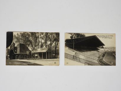 null Jeux Olympiques. Paris 1924. Colombes. Deux cartes photos AN, 94 et 97. Vue...