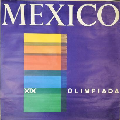 null JO. Mexico 1968. Exceptionnel ensemble de 4 affiches officielles : a) la bannière...