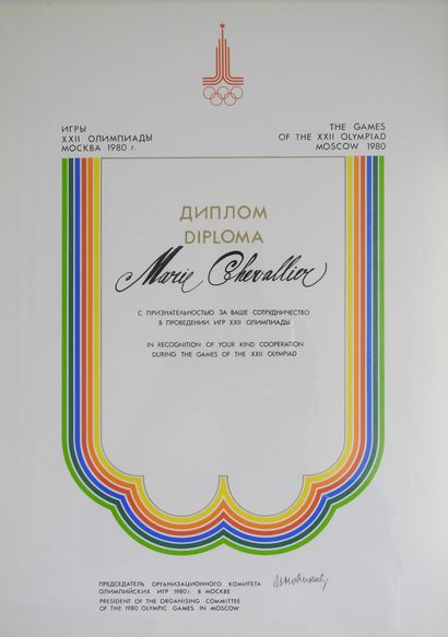 Olympic Games. Diploma of recognition attributed...
