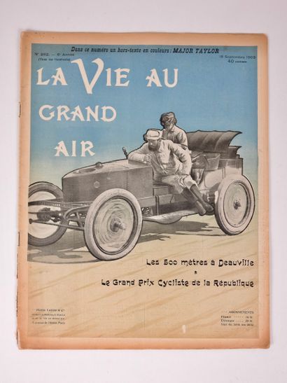 null Cycling . Major taylor. Issue of La Vie au grand air of September 18, 1903 with...