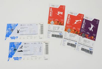 null OJ. Winter. Sochi 2014. Five new tickets (3 vertical, 2 horizontal; 19x8), hockey,...
