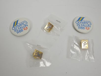 null Olympic Games.1988-1992 Falun's bid for the winter games: 1988: two pins with...