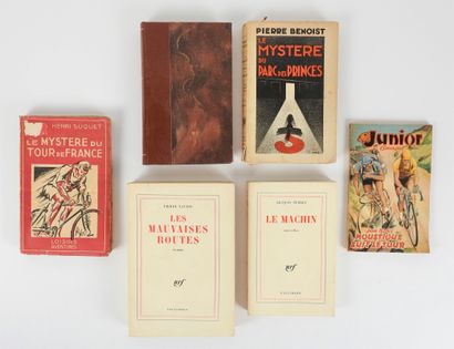 null Cycling. Literature. Fiction. Thriller. Six nice books: a) Le Machin, by Jacques...