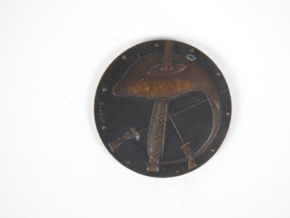 null Escrime. Mondiaux 1957 Paris. Médaille commémoratrive en bronze des championnat...