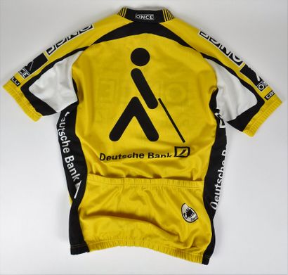 null Cyclisme. Once. Jalabert. Maillot. Célèbre maillot jaune de la Once avec l'aveugle,...